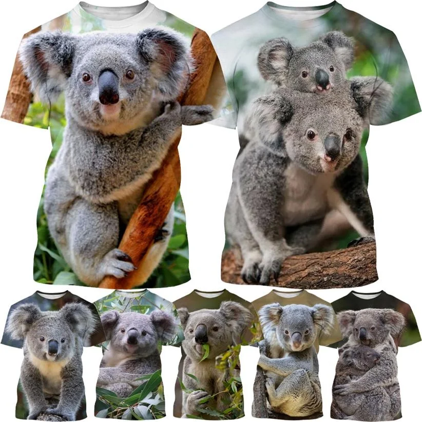 

Fashion Cute Animal Personality Harajuku Casual Short-sleeved New Koala 3D Printing T-shirt for Men and Women T-shirt