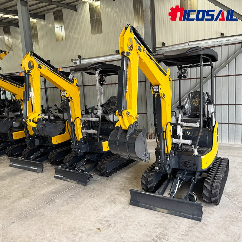 Nicosail CE EPA-zugelassener 1800 kg schwerer Baumaschinen-Minibagger, abschleppbarer Minibagger