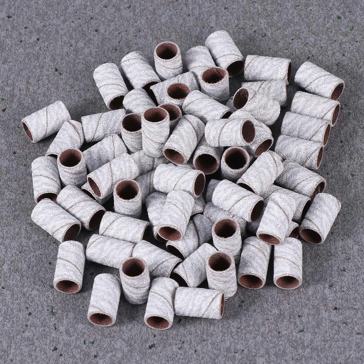 

100pcs White Zebra Nail Sanding Bands Set Professional Manicure Sanding Sleeve Nail Polisher