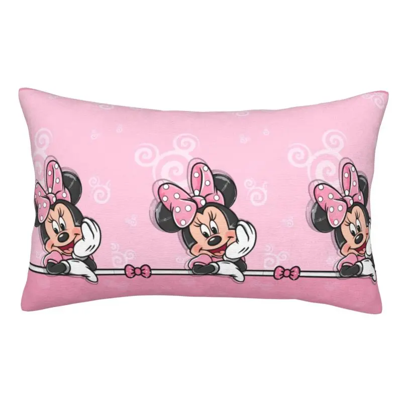 Custom Minnie Mouse Anime Cartoon Velvet Cute Throw Pillow Cases Rectangle
