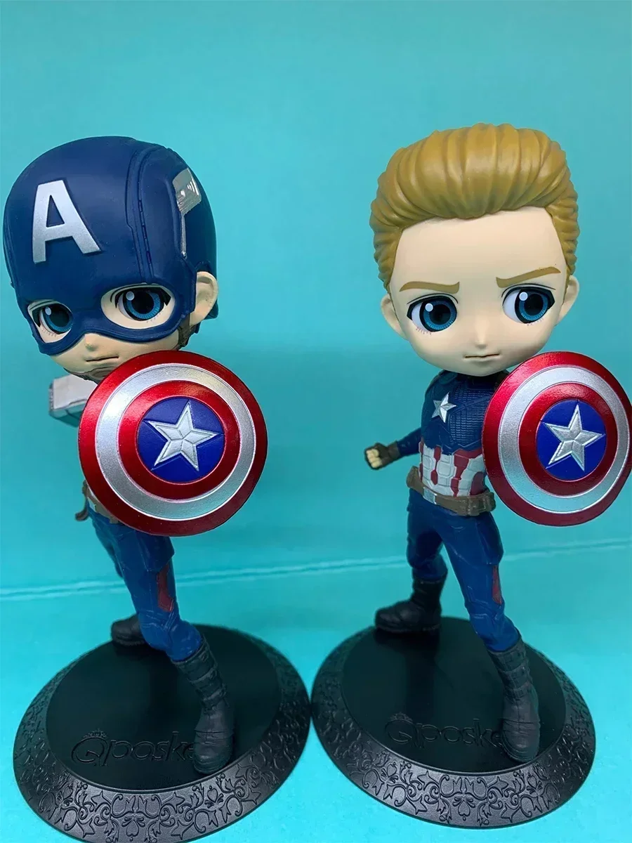 Genuine Marvel Avengers Iron Man Captain America Loki Hand Q Version Desktop Doll Model Hand Gift Collection Small