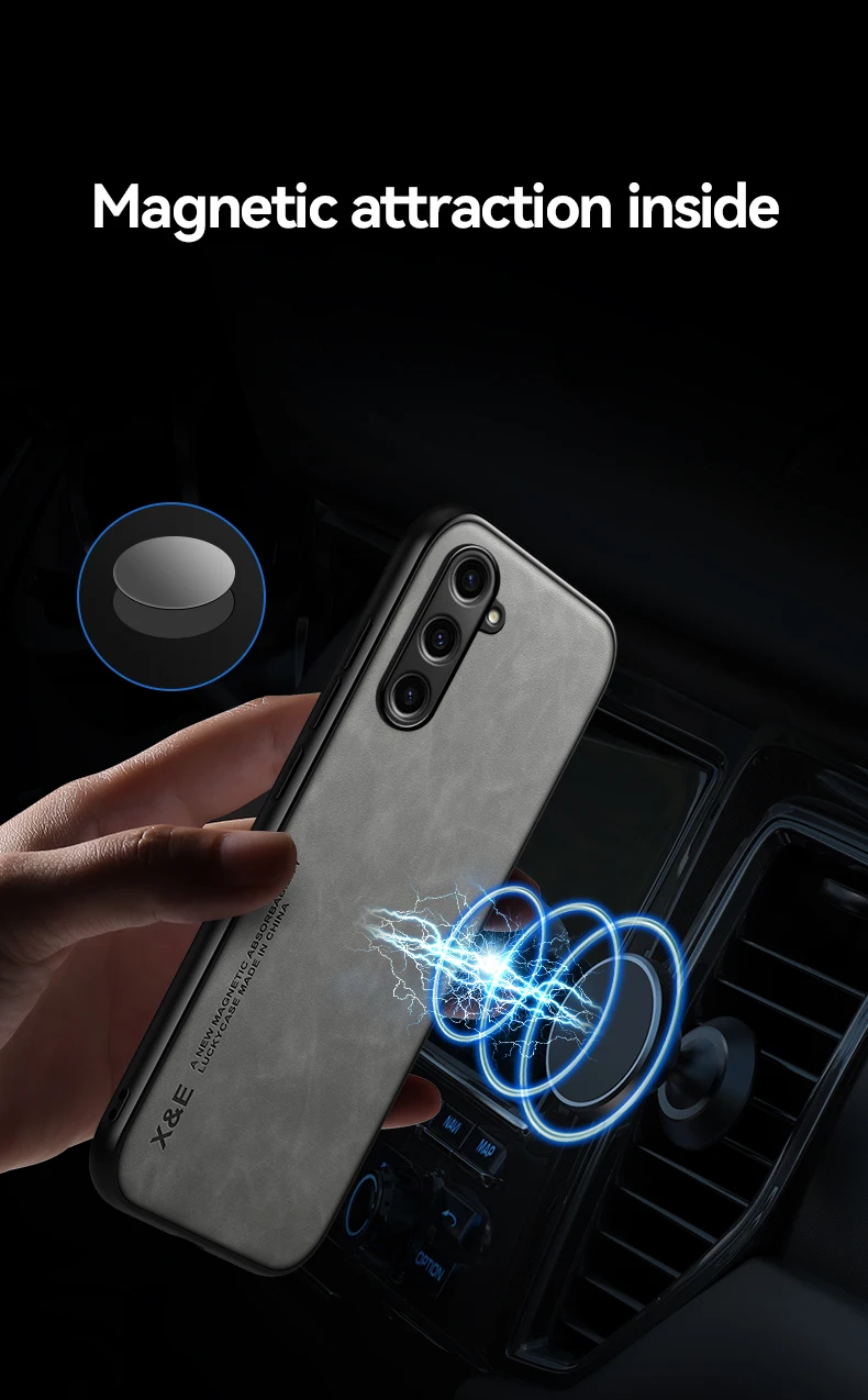 Custodia in pelle per Samsung Galaxy S23 S22 Ultra S21 S20 FE S10 S9 S8 Plus Note20Magsafe Texture Cover paraurti_voghion.com