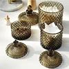 Dark Grey Crystal Glass Storage Jar with Cover Canned 600ML Diamond Cans Sugar Cotton Swab Box Household Organizer Decoration 2
