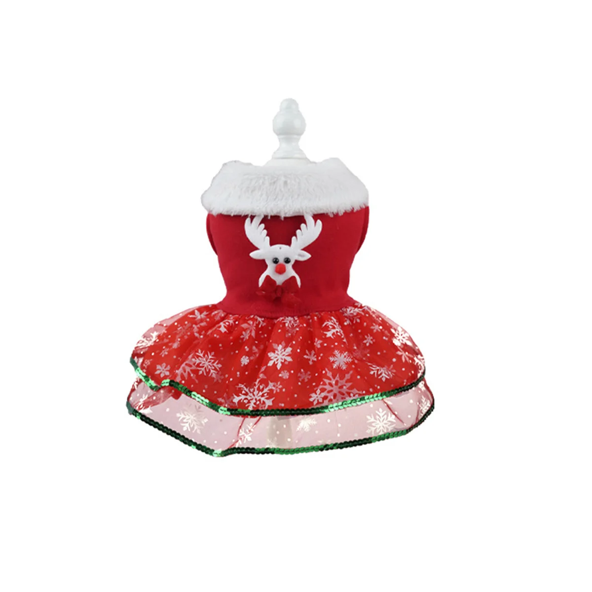 Pet Christmas Graphic Dress Dog Outfit Thermal Holiday Puppy Costume Warm Pet Clothes Creative Dog Skirt