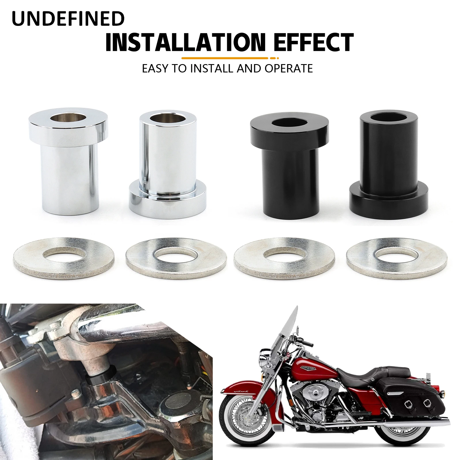 MotorcycleChromeHandlebarRiserBushingsKitForHarleyElectra