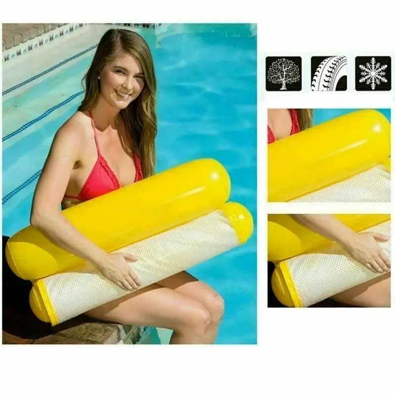 Inflatable Floating Water Hammock Float Pool Lounge Bed Swimming Chair Water Lounger Air Mattresses Outdoo Swimming Accessories