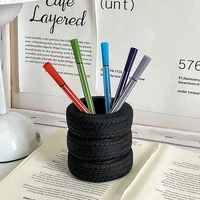 1Pcs Creative Tire Pen Holder Home Desktop Storage Ornament Makeup Brush Storage Boxed Accessories 4
