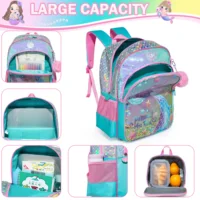 Meetbelify Backpack for Girls Backpacks Kids School Bookbag for Elementary Students Full Size Travel Bag with lunch box 3