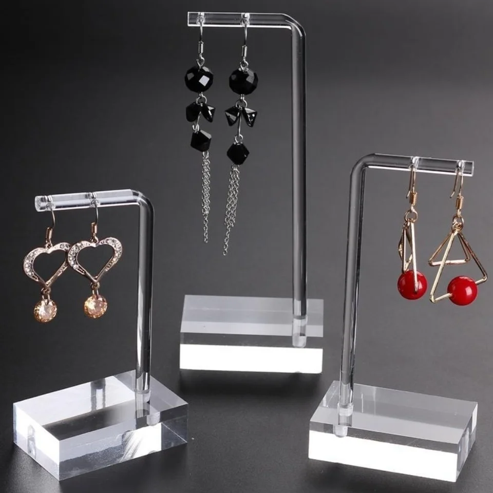 3pcs Acrylic Earring Display Stand Clear Jewelry Earring Holder Lucite Earring Stud Dangly Retail Display Rack Photography Prop