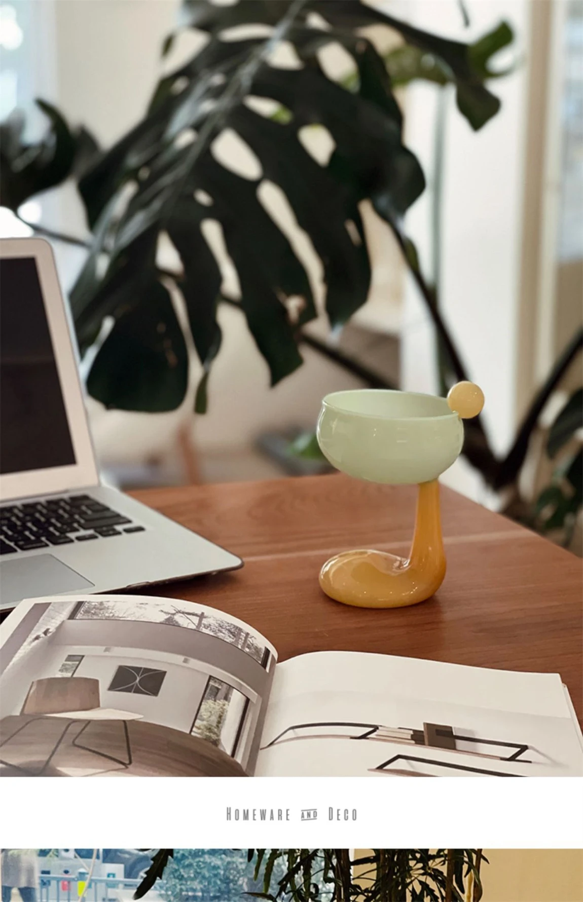 Description Picture 4 of itemDuck Foot Ice Cream Milkshake Glass, Creative Cocktail Champagne Glass, Stained Glass, Red Wine Glass