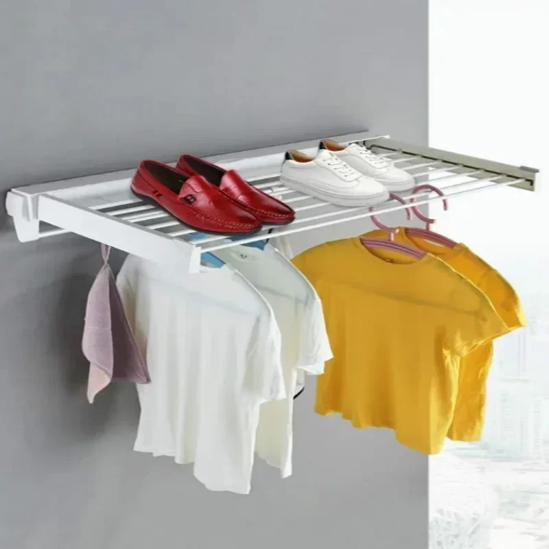 

Retractable Clothes Hanger Invisible Wall Mounted Hanger Drying Rack Clothes Rack Folding Wall Extendable Organization Hangers