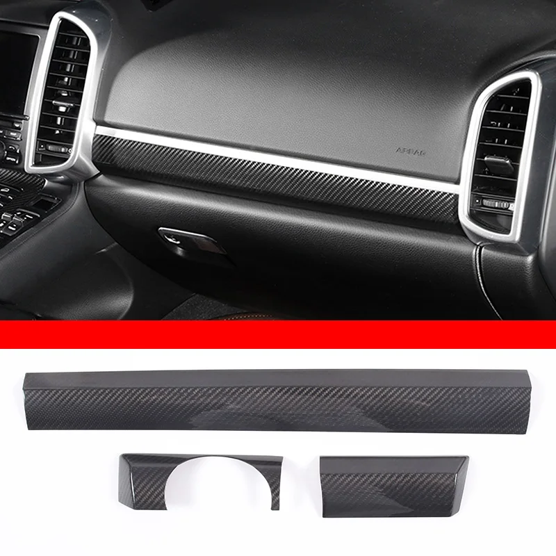 

For Porsche Cayenne 2011-2017 Real Carbon Fiber Car Center Console Dashboard Decorative Cover Trim Sticker Car Accessories