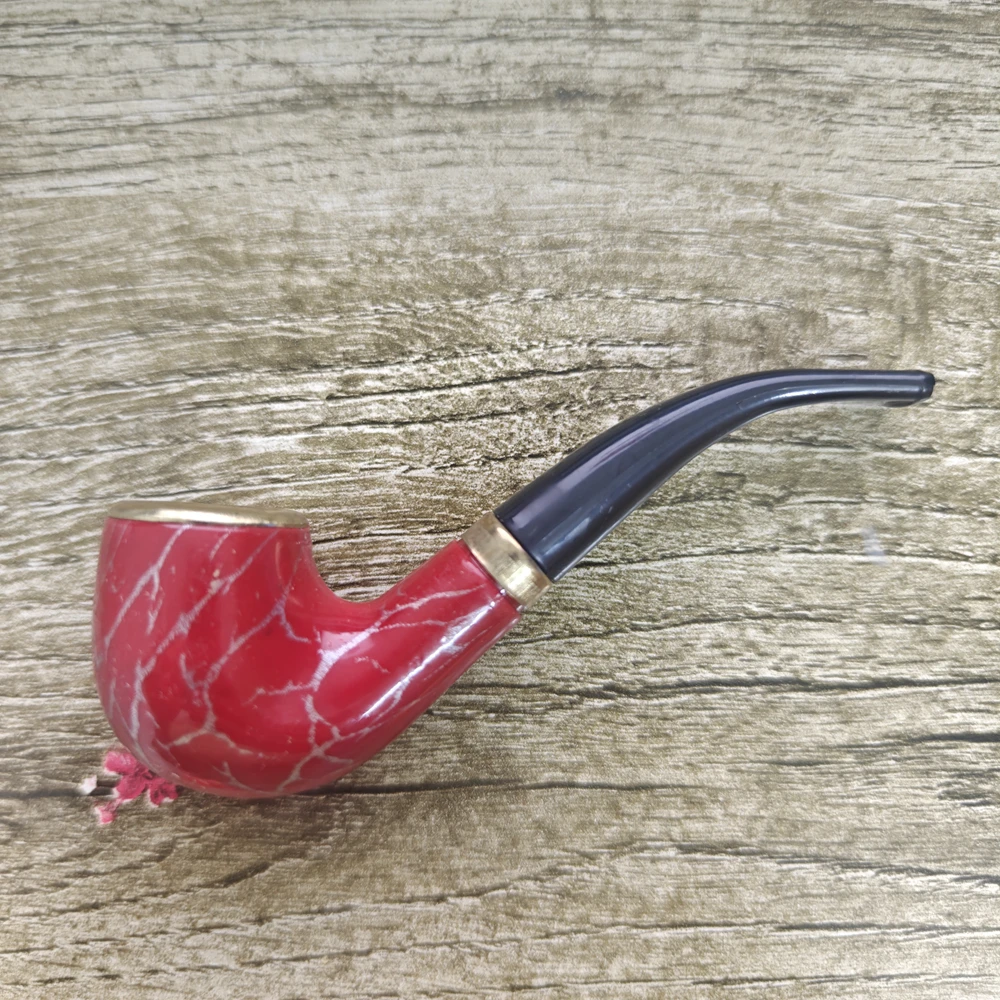 Detachable Portable Wood Smoking Pipe Handmade Resin Hand Pipe Tobacco Classic Bent Pipes