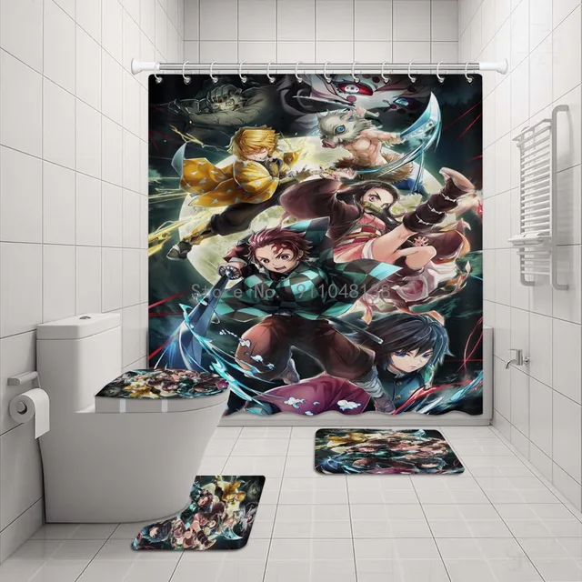 Luxuoso Cortina de chuveiro de personagem de anime aranha, cortina