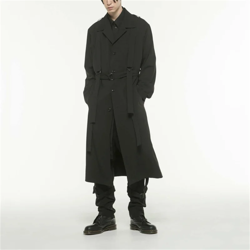 

2022 New autumn and winter men loose trench coat over the knee fashion long coat 【custom】M-6XL! Big yards men's clothing!