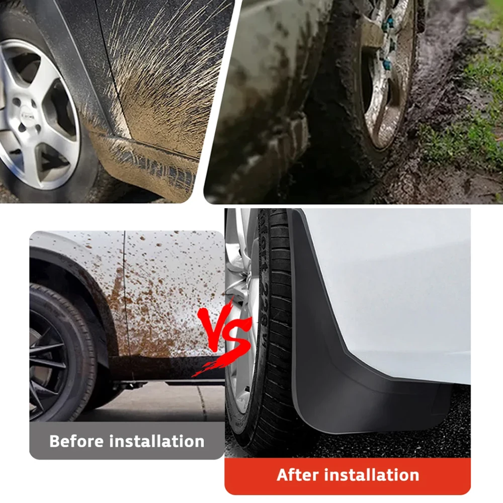 thumbnail image 2 of Traction Sand Mudflaps Mud Flap Splash Guards Mudguards Fenders For Jeep Compass 2011-2016 Husky Mud Flaps 2 of 13