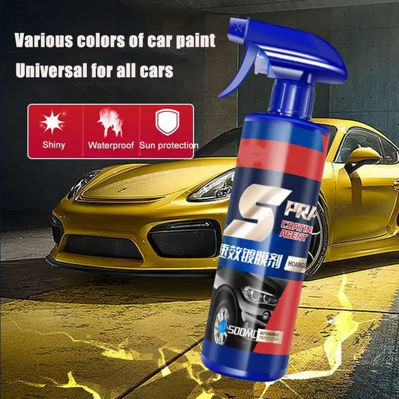 500ml Quick Coating Spray 3 In 1 High Protection Waterless Car Wash Ceramic Spray nano crystal plating agent For Cars Motorcycle spray gun