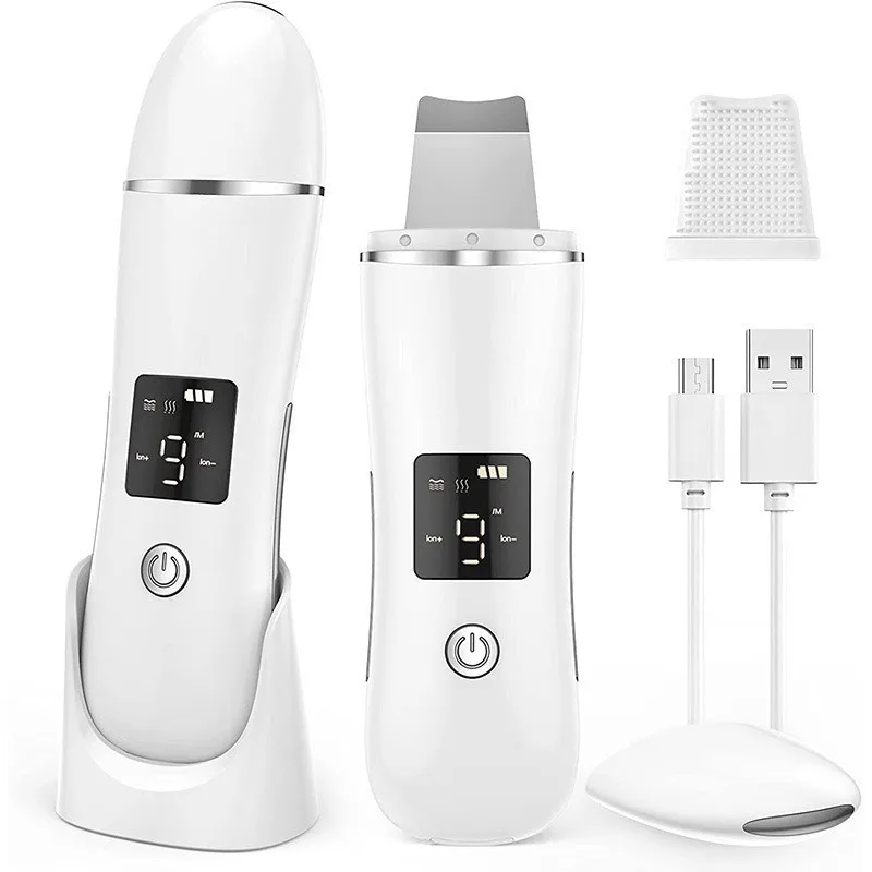 Ultrasonic Skin Vibration Facial Spatula Peeling Shovel Ion Acne Blackhead Remover Clean Cavitation For Face