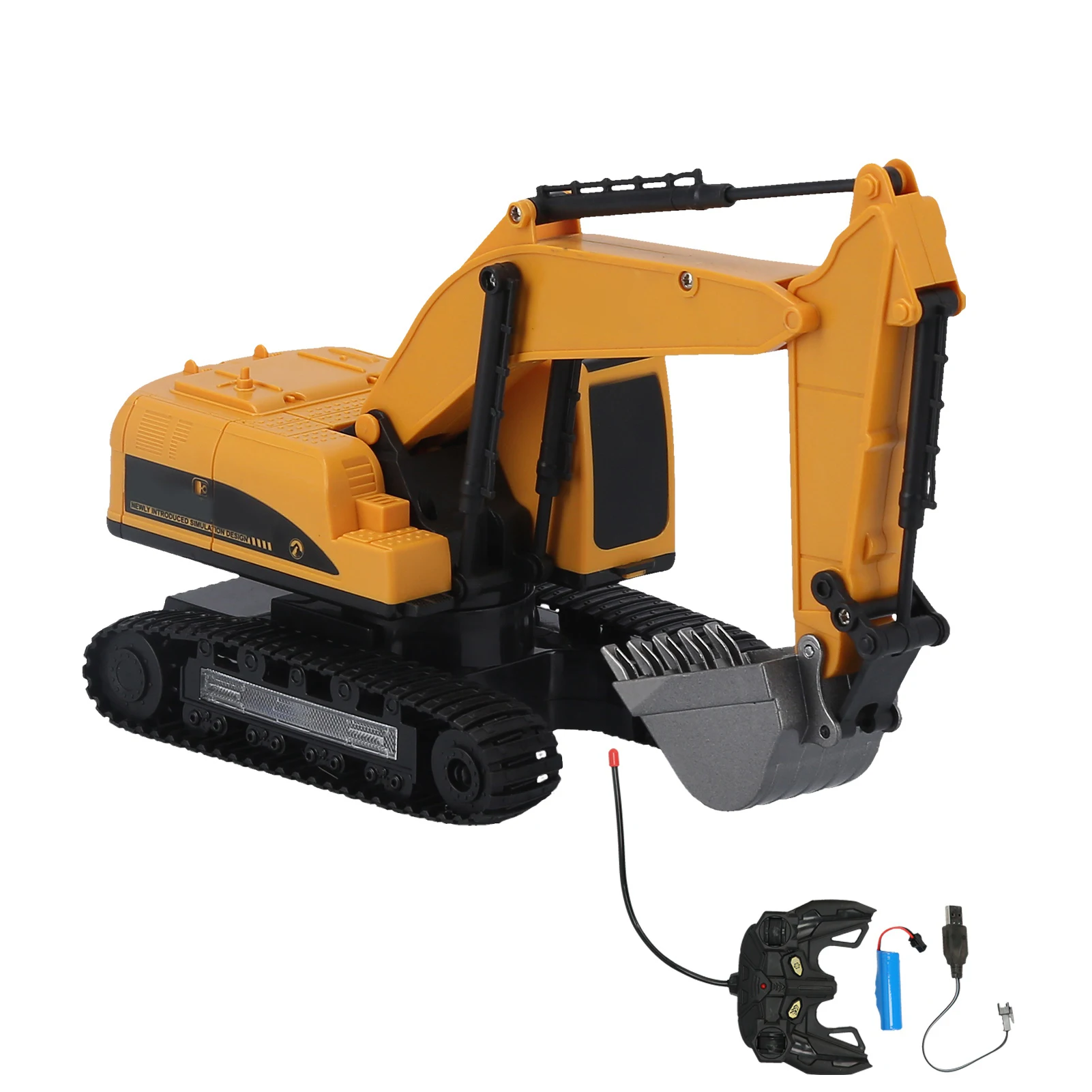 

1:24 Scale RC Excavator Toy Alloy Remote Control Digger With Lights 6 Channels Simulation Vehicle Toy Gift For Boys