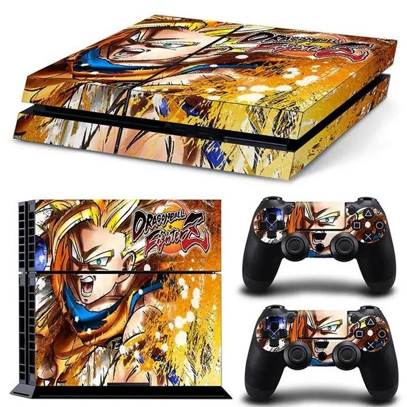 Dragon Ball Son Goku Game Console Stickers for PS4 Anime Color Decals for PlayStation 4 Controller Gamepad Full Body Film Skin ps4 game console stickers