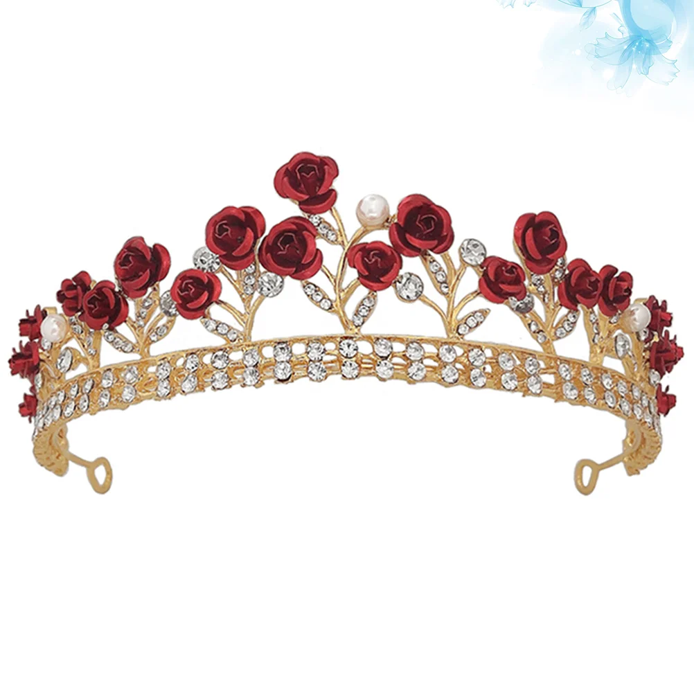 

Teen Girl Clothes Crystal Headband Hair Rose Wedding Accessories Hoop Creative Headwrap Miss Designed Headdress