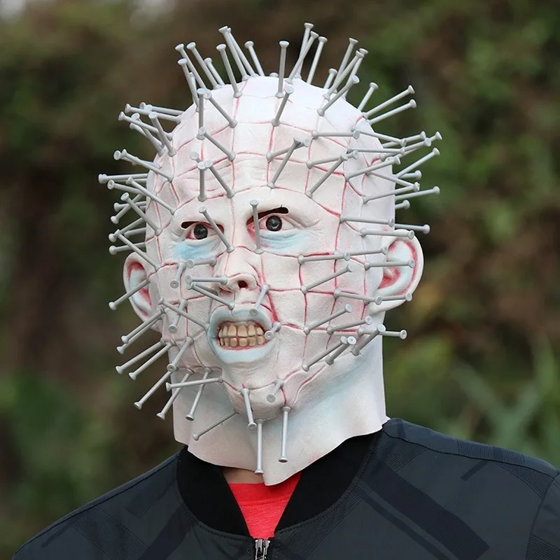 

Halloween Hellraiser Masks Infernal Ghost Nails Adult Unisex Masks Grimace Monster Nail Man Movie Cosplay Mask
