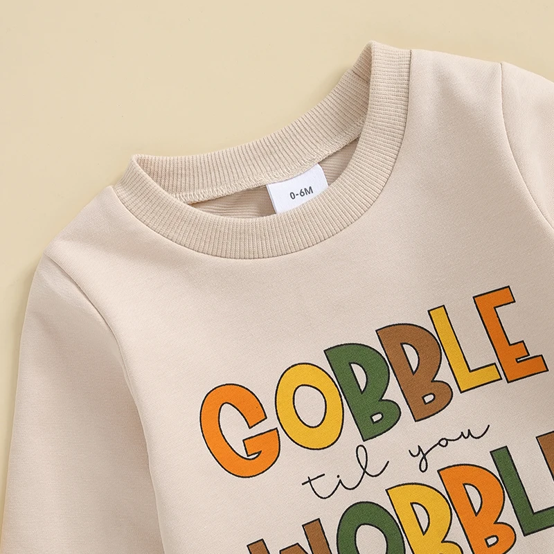 Baby Boy Thanksgiving Sweatshirt & Pants Set 3