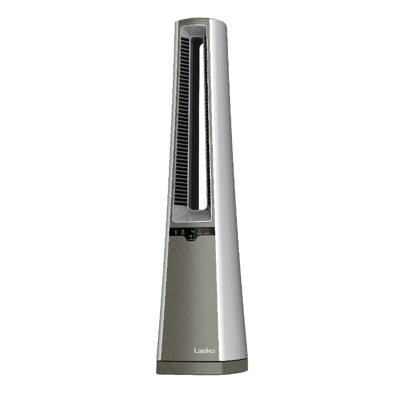 

ZAOXI 4-Speed Oscillating Bladeless Tower Floor Fan With Remote Control, AC615, Gray