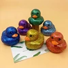 6PCS/SET Squeeze-sounding Dabbling 80MM Rubber Ducks Baby Shower Water Bathing Floating Toys Vinyl Glitter Duck With BB Sounds 4