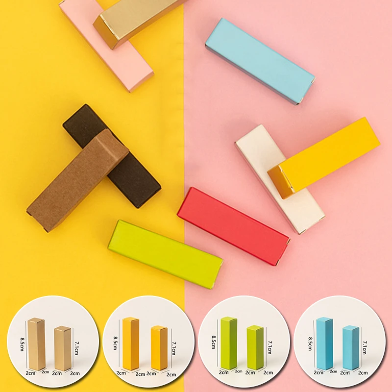 Kraft Paper Lipstick Boxes Colorful Tube Cardboard Packaging Box For