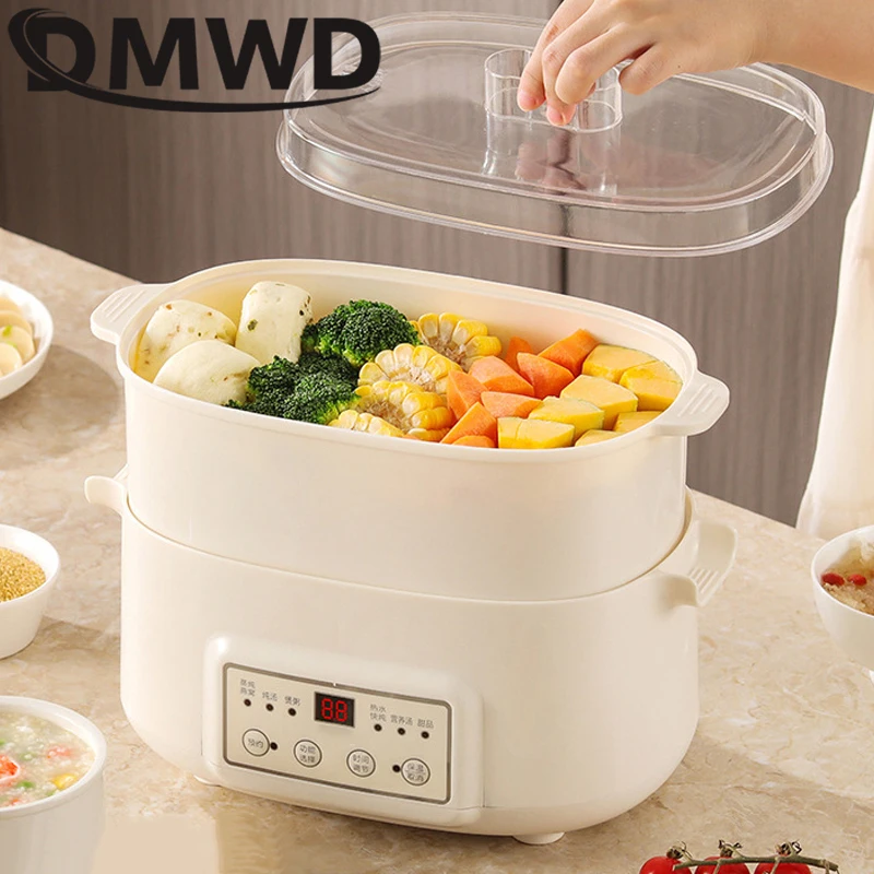 Electric Stew Cooker Multifunctional Intelligent Slow Cookers Ceramics Liner Water Stewing Pot Soup BB Porridge Food Steamer
