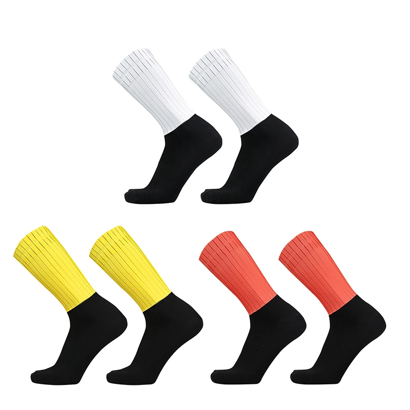 

Pro Team Aero Socks calzini da New ciclismo in Silicone antiscivolo calzini da corsa sportivi da bici da uomo calzini Calcetines