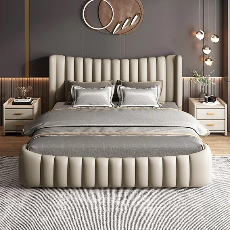 Nordic Wood Couple Bed Queen Size Multifonction Modern Lounge Bedroom Bed Storage Space Camas De Casal De Luxo Home Furniture wooden bed