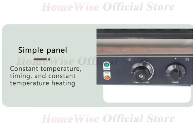 HomeWise Macchina per waffle elettrica 1550W Macchina per fare waffle a forma di dado Buccia di castagne Macchina per waffle croccanti Elettrodomestico da cucina 5