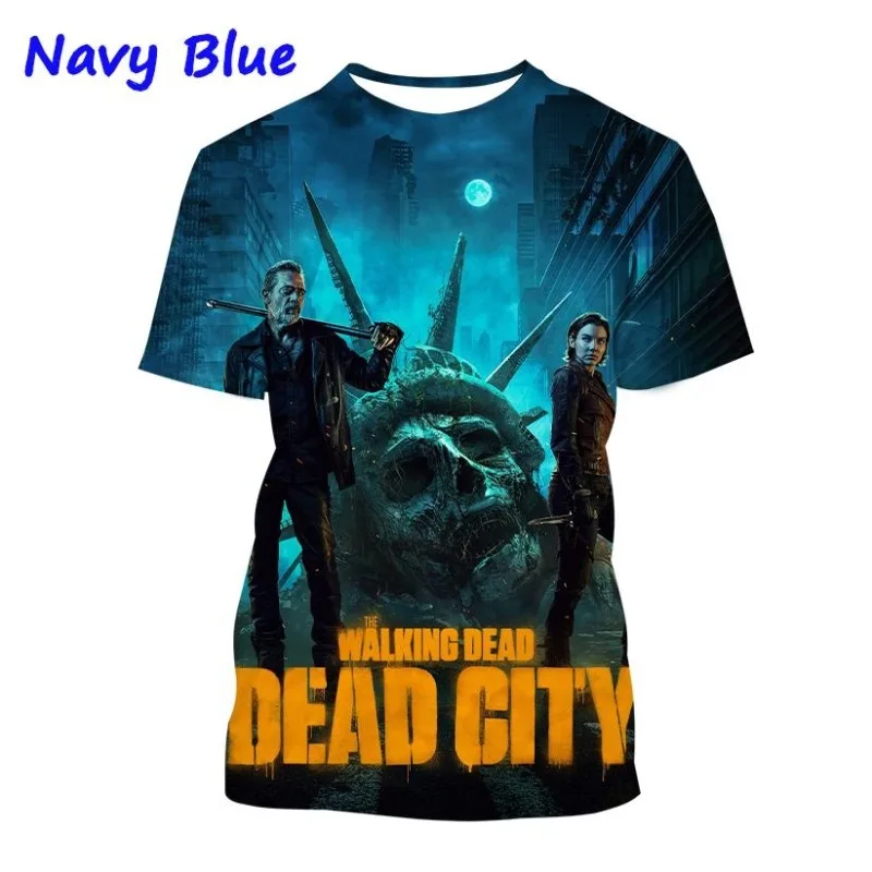 

Walking Dead 3D Printed T-shirt Horror Undead Round Neck Short Sleeve Living Men's and Women's Fashion Casual tops