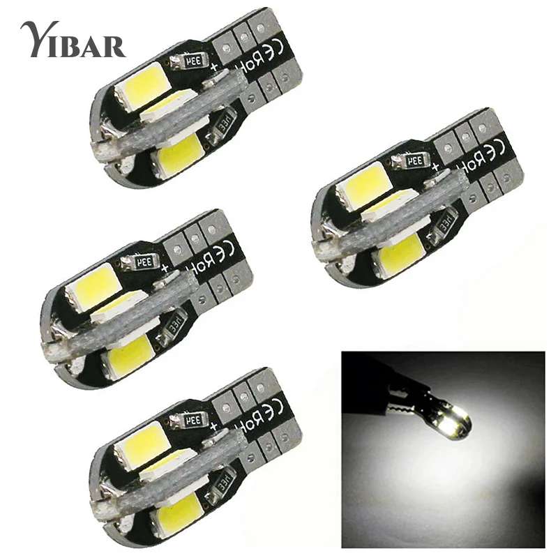 

10 шт. W5W T10 фотолампы Canbus 5730 8SMD 12 в 6000K