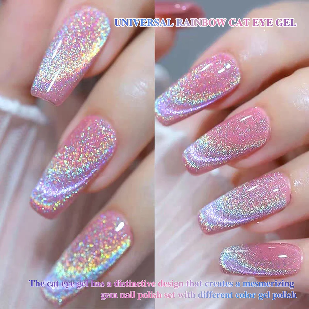 Vendeeni TPO HEMA FREE 유니버설 레이저 레인보우 캣아이 젤 네일 폴리쉬 마그네틱 UV 소크 오프 젤 바니시는 모든 베이스 컬러와 어울립니다