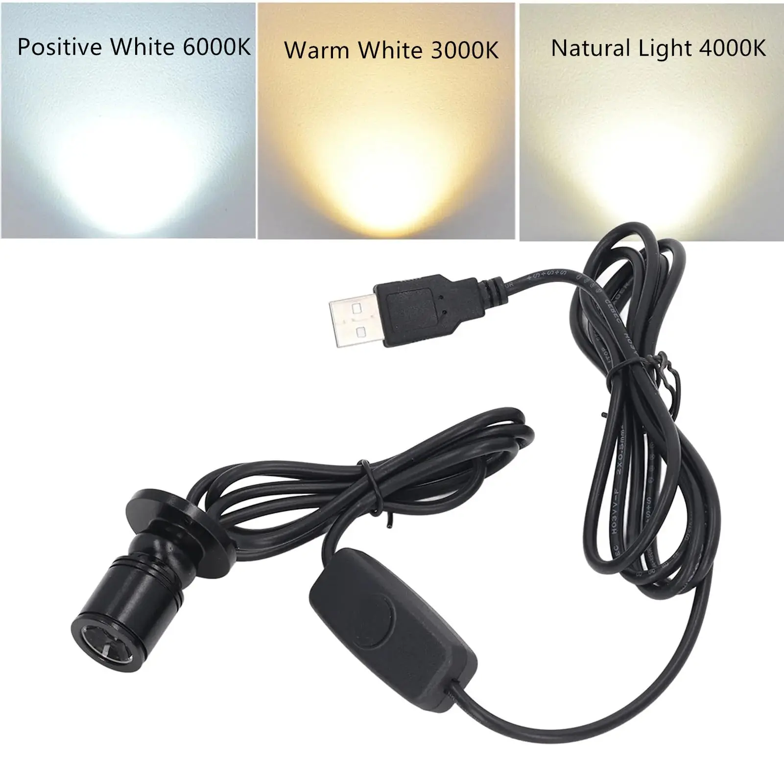 미니 스포트 라이트 알루미늄 USB 5V 밝기 조절 LED 다운라이트 액센트 조명, 그림 식물 주얼리 샵 윈도우 모델