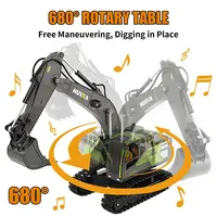 HUINA 1:16/1:18 11 Channels Engineering Car 2.4G Remote Control Bulldozer Truck Dumper Excavator Duty Bulldozer Metal Shovel Toy 2