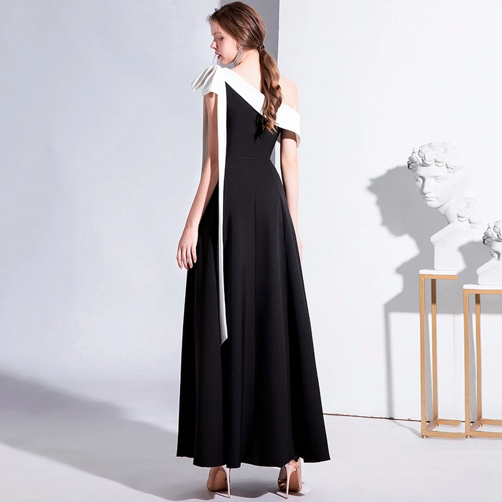 Women Prom Dresses One-Shoulder Sexy Floor-Length Evening Dresses A-LINE SATIN Prom Dress