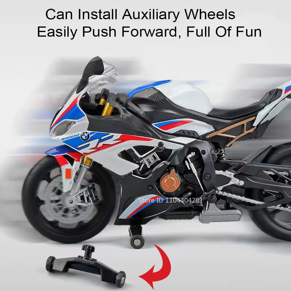 1:12 Scale Alloy Diecast Motorcycle Toy - Miniature Model with Steering Wheel, Perfect