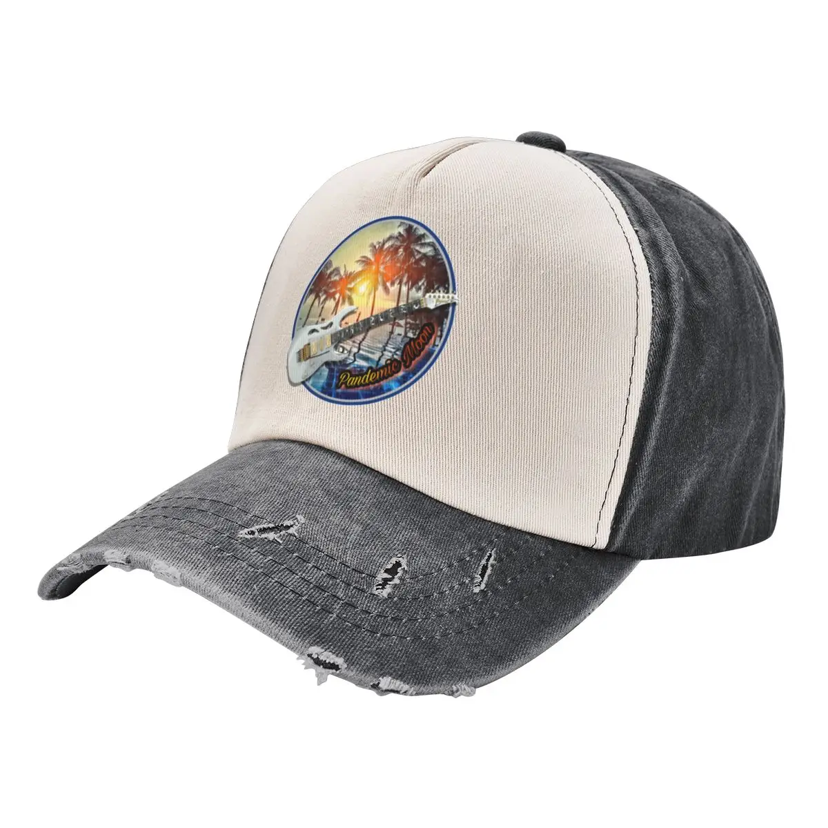 

Pandemic Moon- Electric Sunset UNDERGLOW SERIES - Orange Glow Baseball Cap Golf Hat Man custom Hat Trucker Hat Golf Men Women's