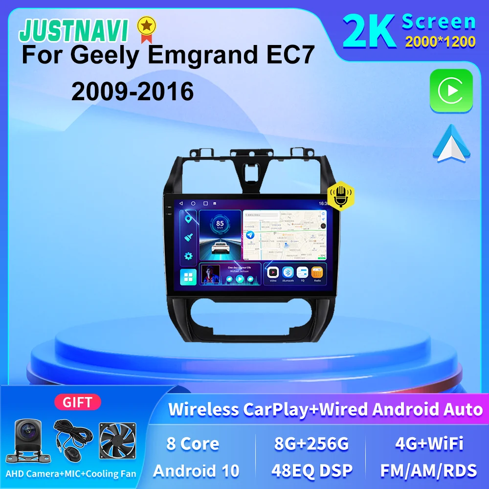 

JUSTNAVI 2K Screen 4G LTE Car Head Unit Autoradio GPS Navigation For Geely Emgrand EC7 2009 2010 2011 2012 2013 2014 2015 2016