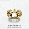 Ring Royalty Crown Gold Brand New Vintage Gift Fine Jewerly For Women In 925 Sterling Silver