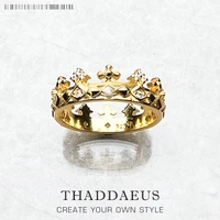 Ring Royalty Crown Gold Brand New Vintage Gift Fine Jewerly For Women In 925 Sterling Silver