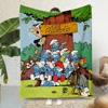 Hot Anime Cartoon Smurfs Printed Blanket Picnic Blankets Warm Blanket Soft and Comfortable Blanket Home Travel Birthday Gift 2