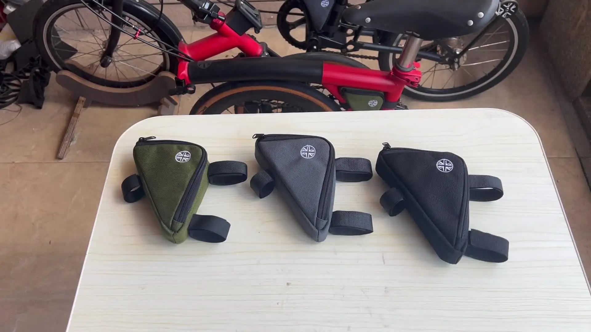 Twtopse-ブロンプトン用トライアングルバイクツールバッグ,折りたたみ