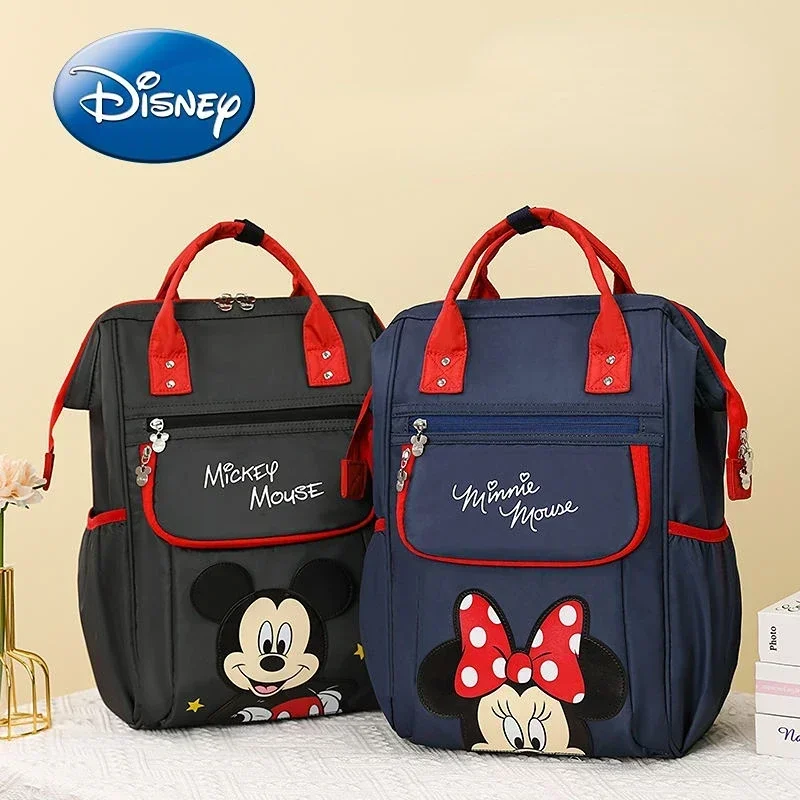 Disney Mickey Minnie's Original New Diaper Bag Backpack Luxury Brand Baby Diaper Bag High-capacity Multi-function Baby Bag disney children s backpack cute mickey multi function portable messenger bag large capacity waterproof student school bag