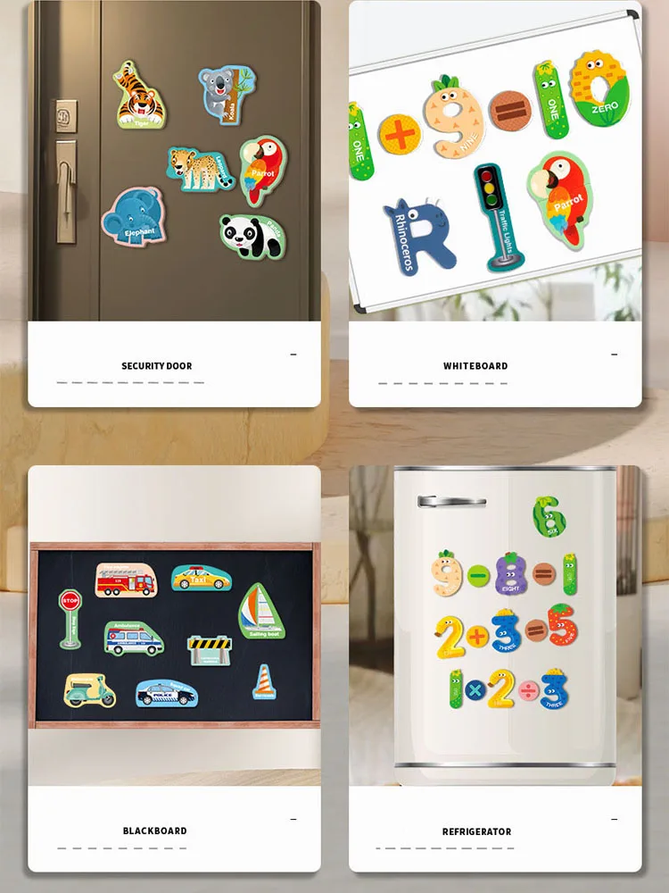 Magnetic Letter Number Large Animal Alphabet Magnets for Fridge Kid Magnetic Refrigerator Uppercase ABC Alphabet Educational Toy