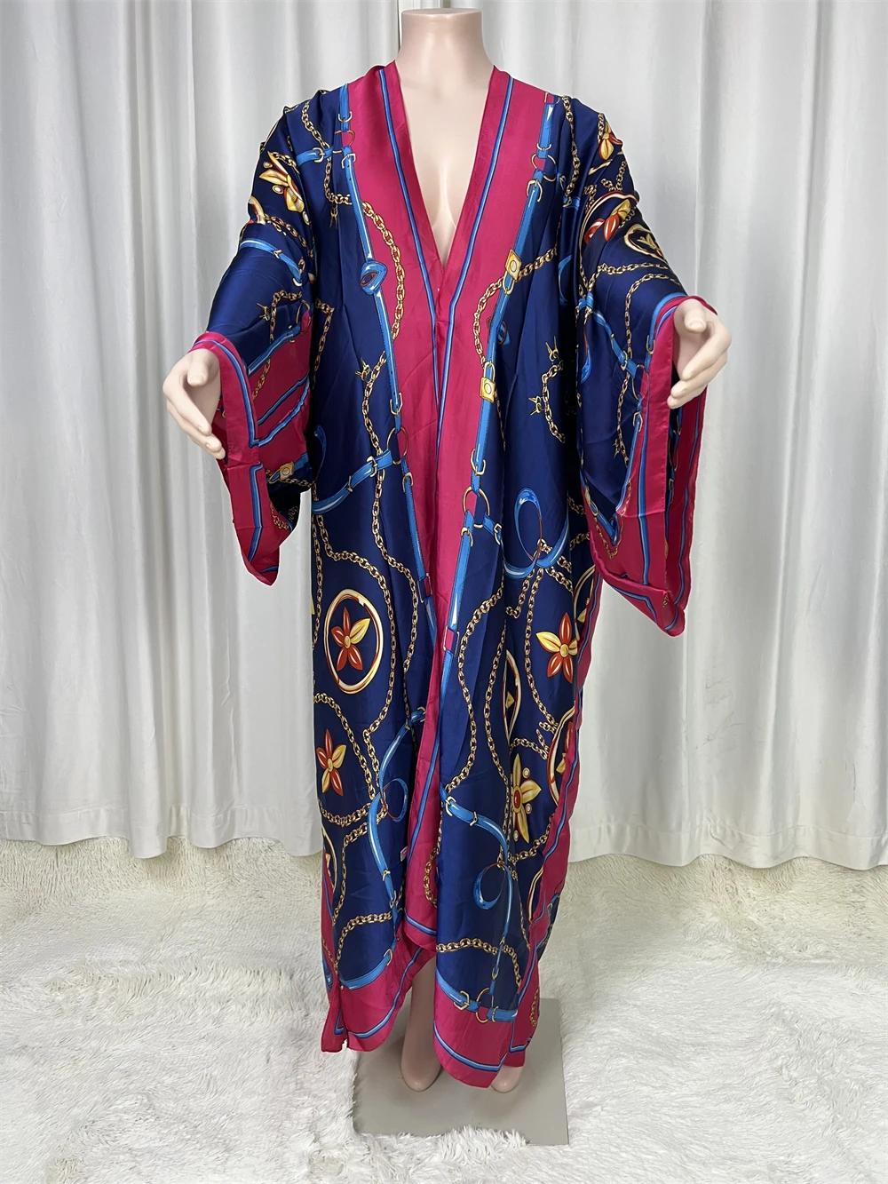 

Новое хлопковое бикини, милое женское розовое богемное платье-кимоно с самостоятельной ремнем, Пляжная туника, женские платья с запахом